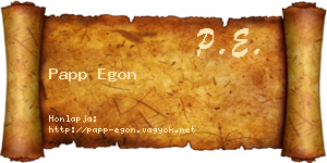 Papp Egon névjegykártya