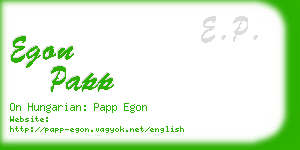 egon papp business card